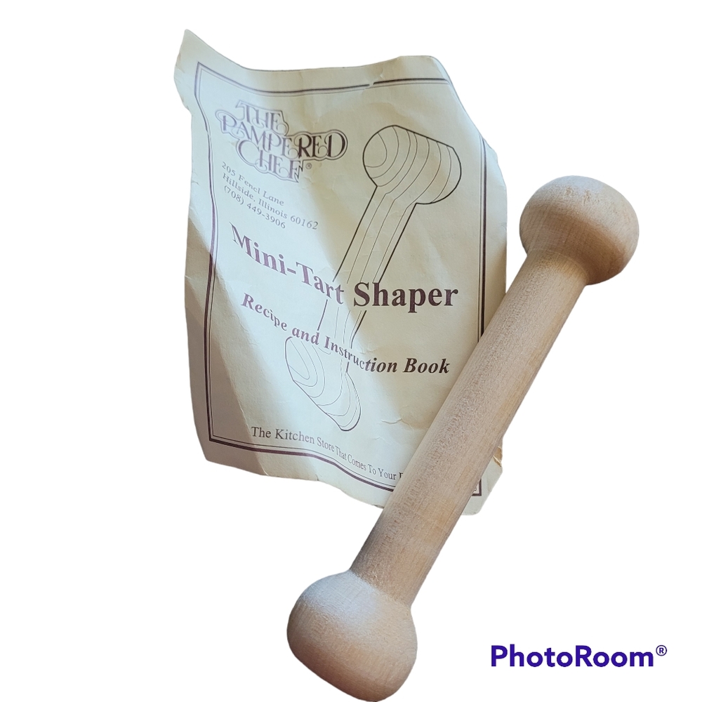 Pampered Chef Mini Tart Shaper #1590 Wood USA Discontinued